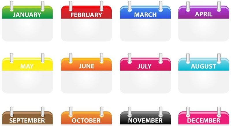 Months in calendar