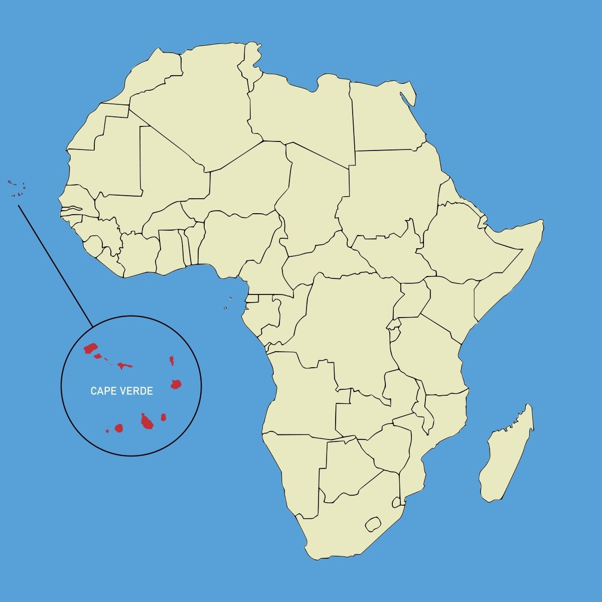 Ubicación de Cabo Verde en el mapa