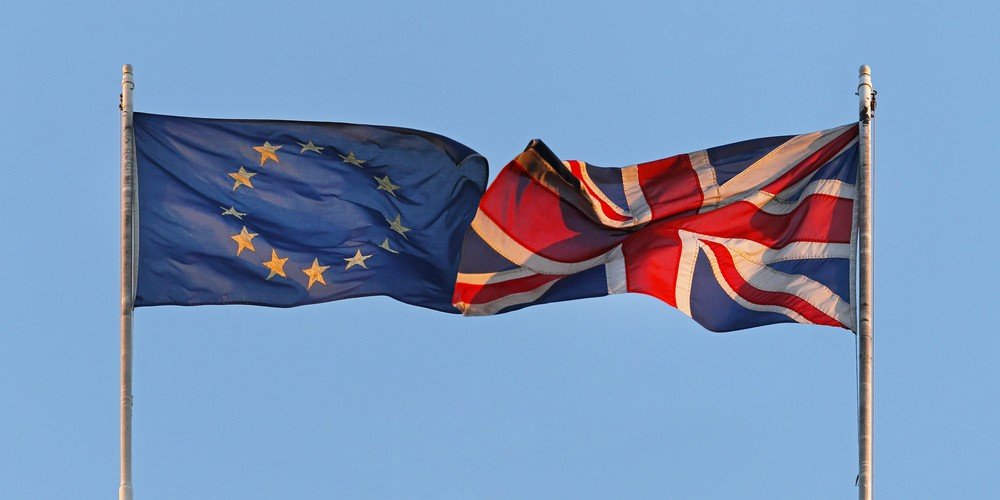 EU & UK flags together