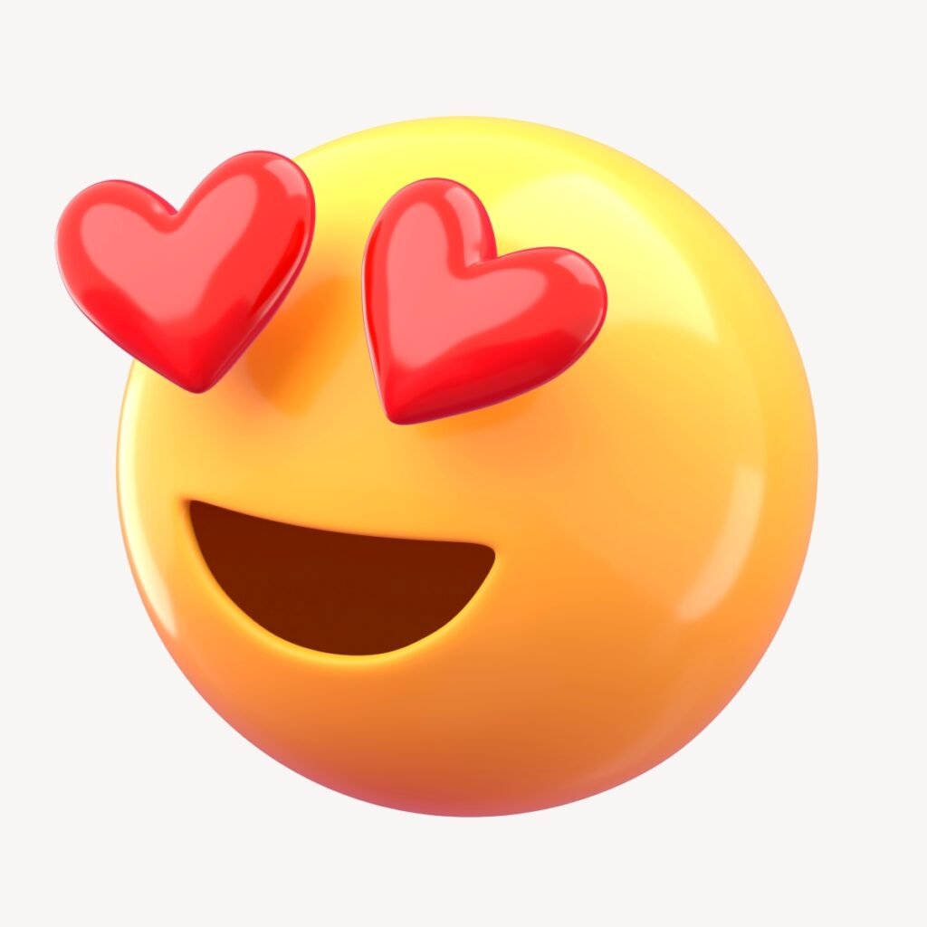 Emoji con ojos en forma de corazón