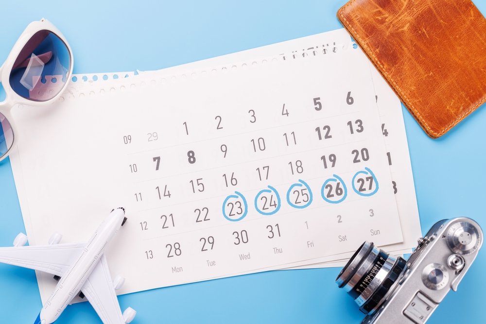 Calendario con días marcados