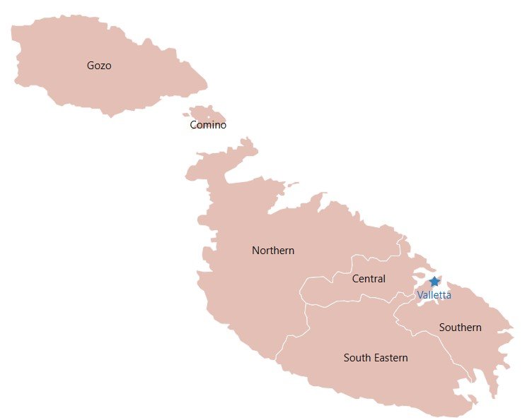 Malta, Comino, Gozo_Map