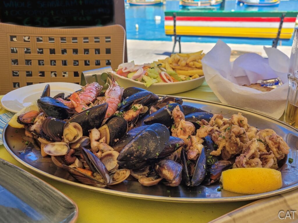 Comida en Marsaxlokk, Malta