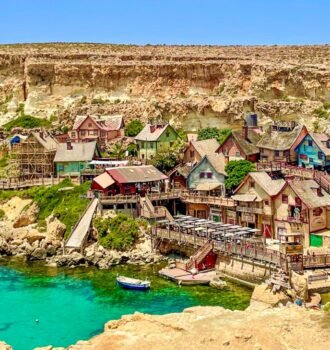 Popeye Village viewpoint Anchor Bay Malta
