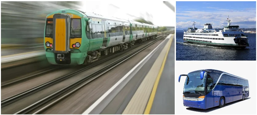Trains, buses and ferries